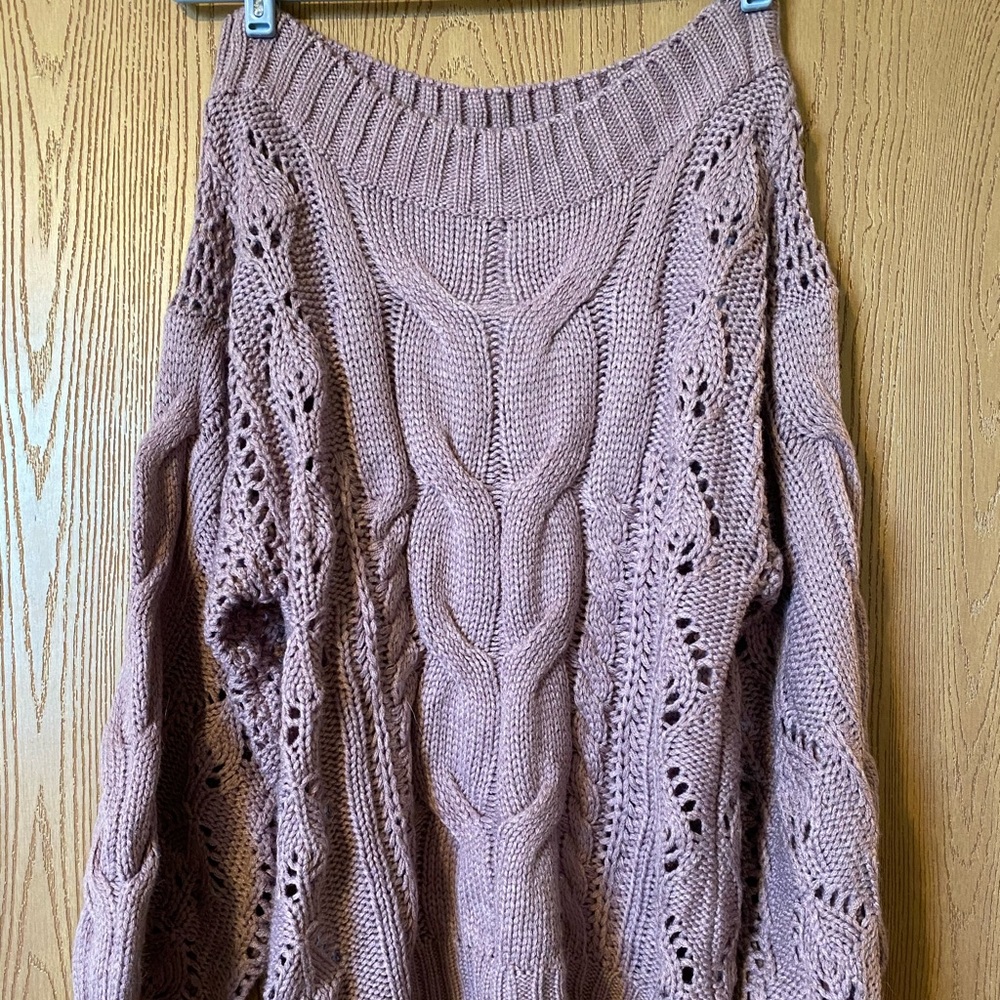 Ash Purple Cable-knit Sweater